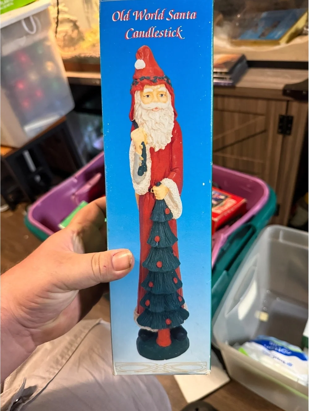 Old World Santa Candlestick Christmas Decoration